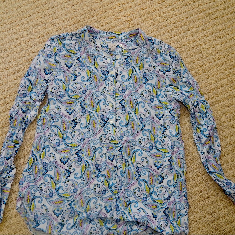 LOFT multicolor Paisley button down top